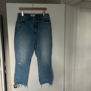 Abercrombie & Fitch Blue Ankle Cropped Jeans
